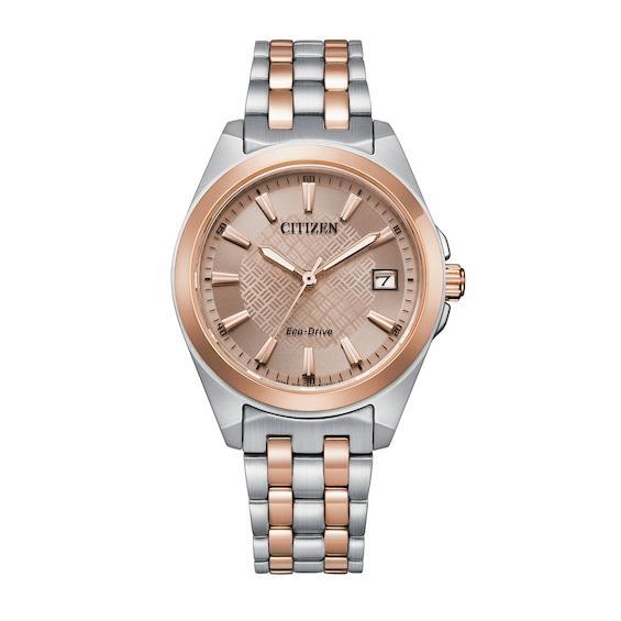 Citizen Eco-Drive Womens Corso Two-Tone Stainless Steel Bracelet Watch - EO1226-59X Rose Tone Silver Product Image