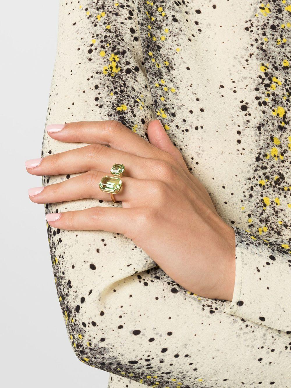 SWAROVSKI Millenia Cocktail Ring Gold Shiny Peridot In Green Product Image