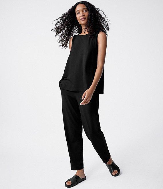Eileen Fisher Tencel Jersey Knit Crew Neck Long Shell Product Image