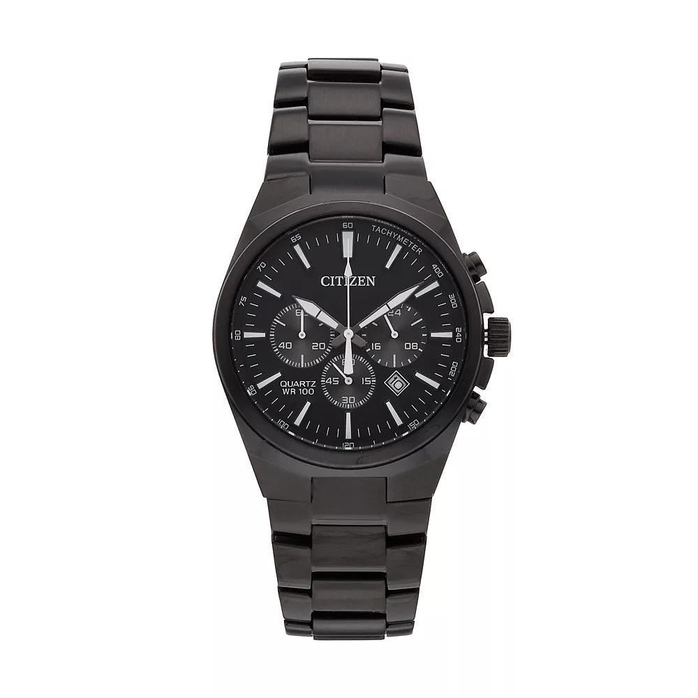 Citizen Men's Stainless Steel Chronograph Watch - AN8175-55E, Size: Large, Black Product Image