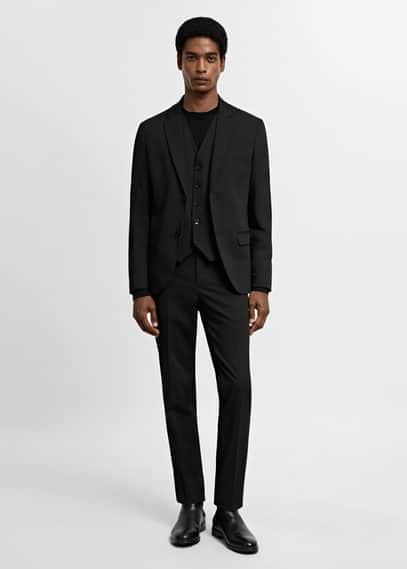 Super slim-fit stretch-fabric suit vest - Men | MANGO USA Product Image