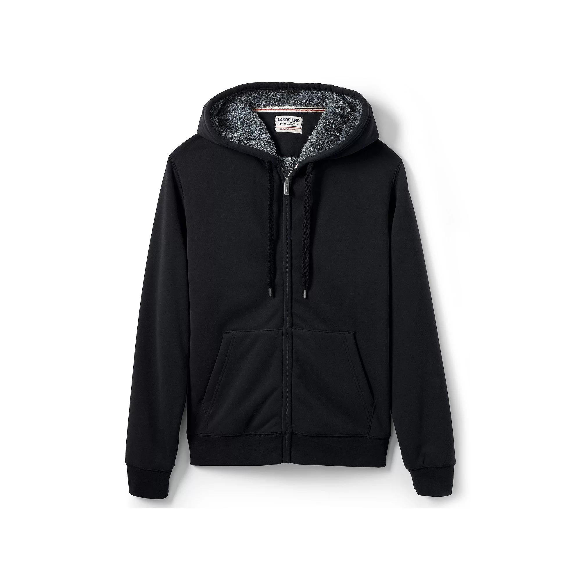 Men's Lands' End Serious Sweats Full-Zip Sherpa Hoodie, Size: Small, Radiant Blue Product Image
