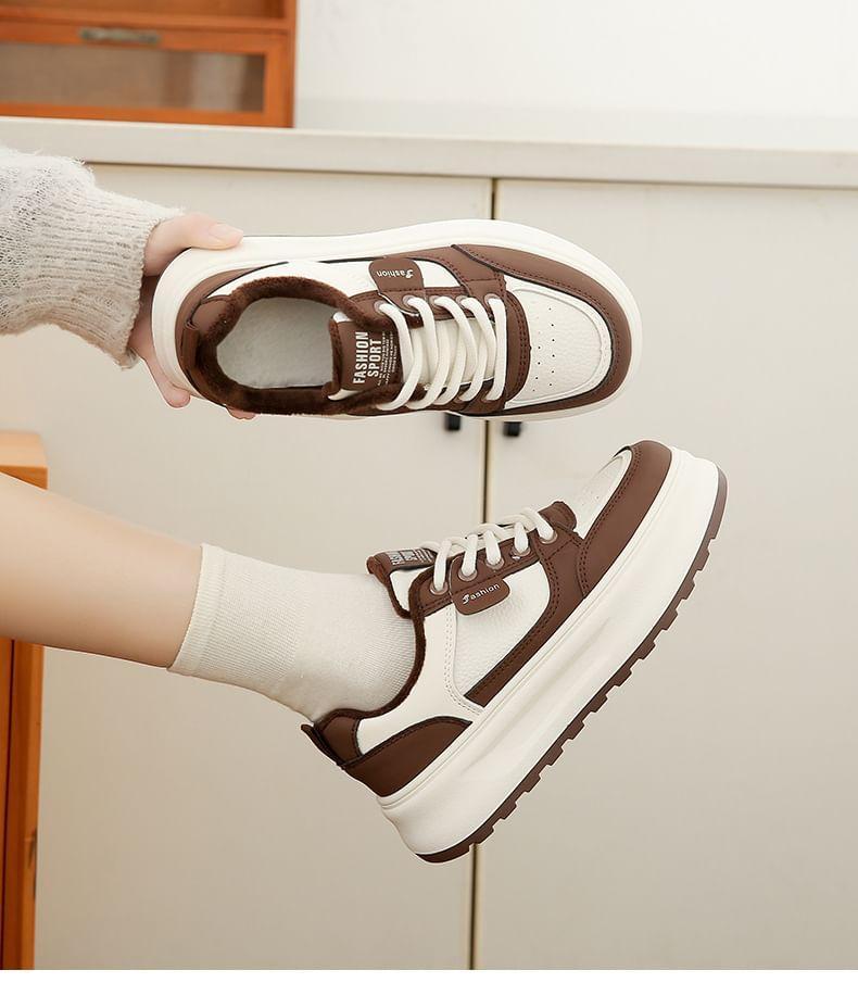 Platform Panel Fleece-Lined Sneakers Product Image