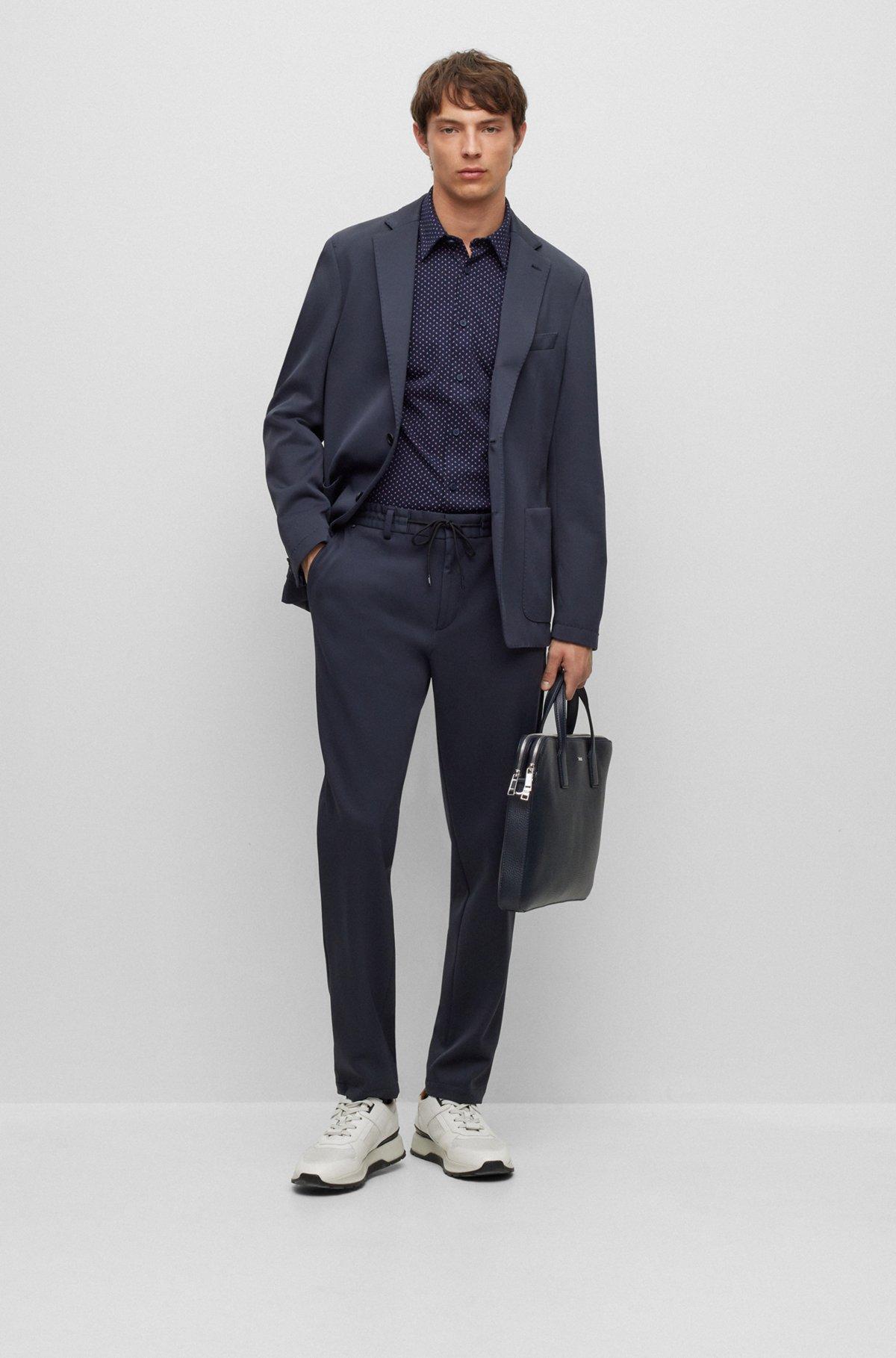 Slim-fit jacket in micro-patterned performance-stretch fabric Product Image