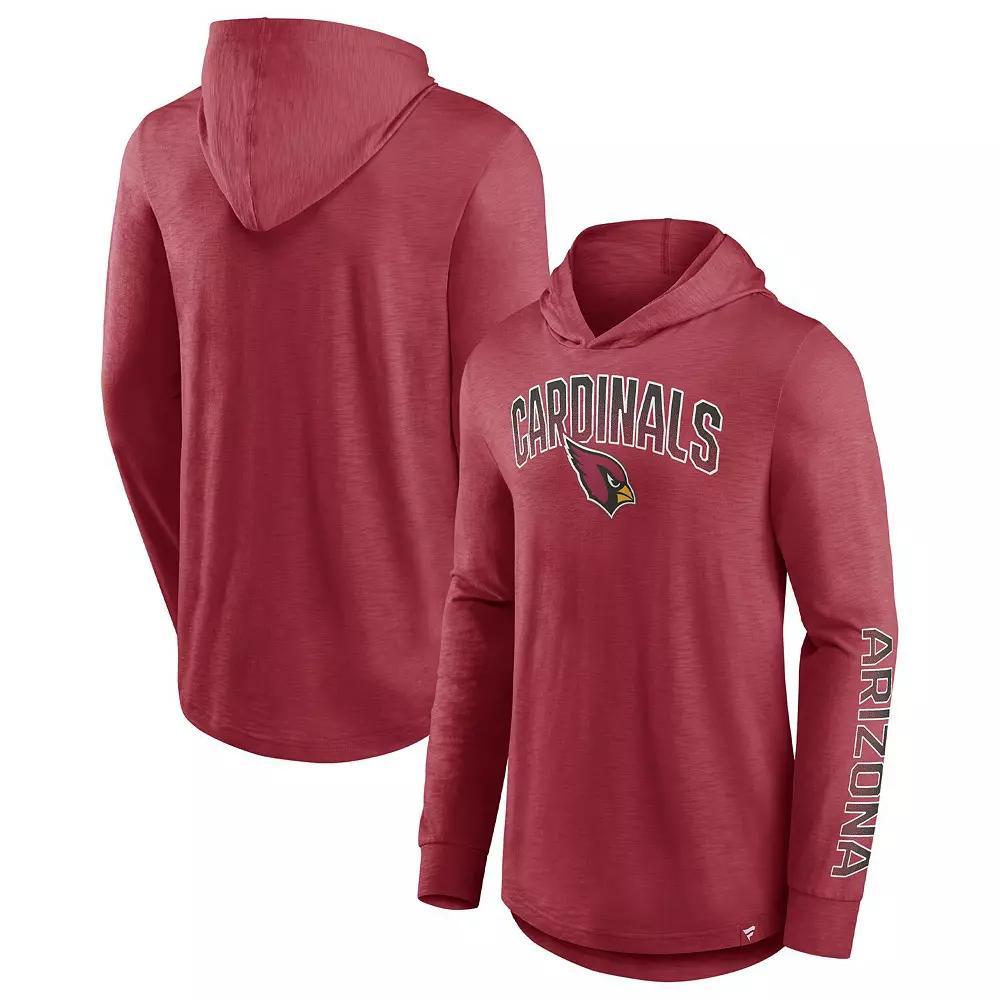 Men's Fanatics Branded Cardinal Arizona Cardinals Front Runner Long Sleeve Hooded T-Shirt, Size: 2XL, Red Product Image
