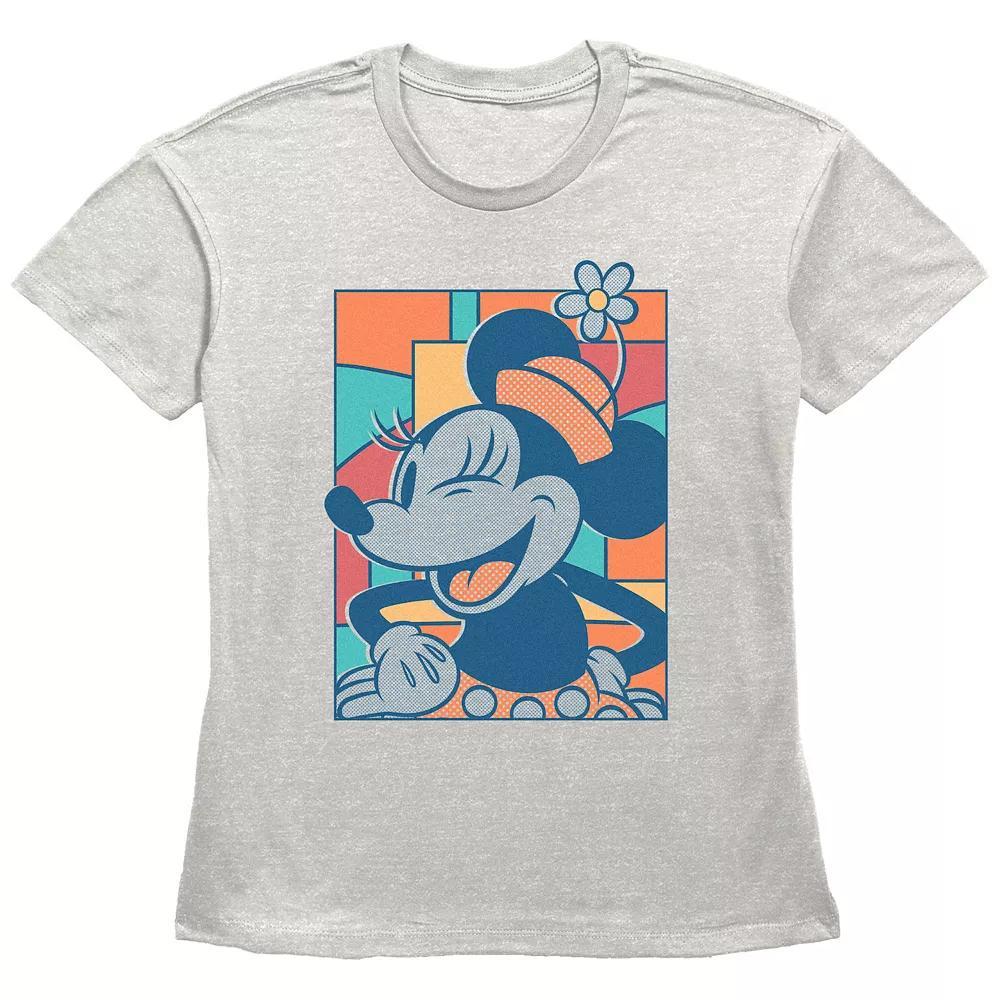 Disney's Minnie Mouse Winking Women's Graphic Tee, Size: Medium, Oatmeal Product Image