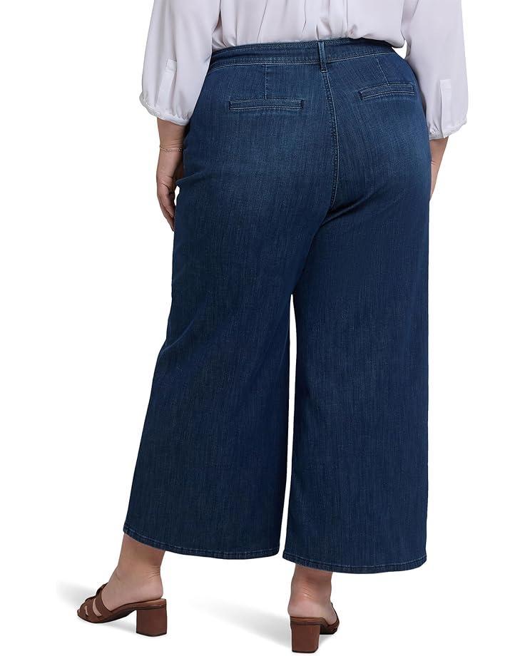 Plus Size High-Rise Wide-Leg Cropped Jeans Product Image