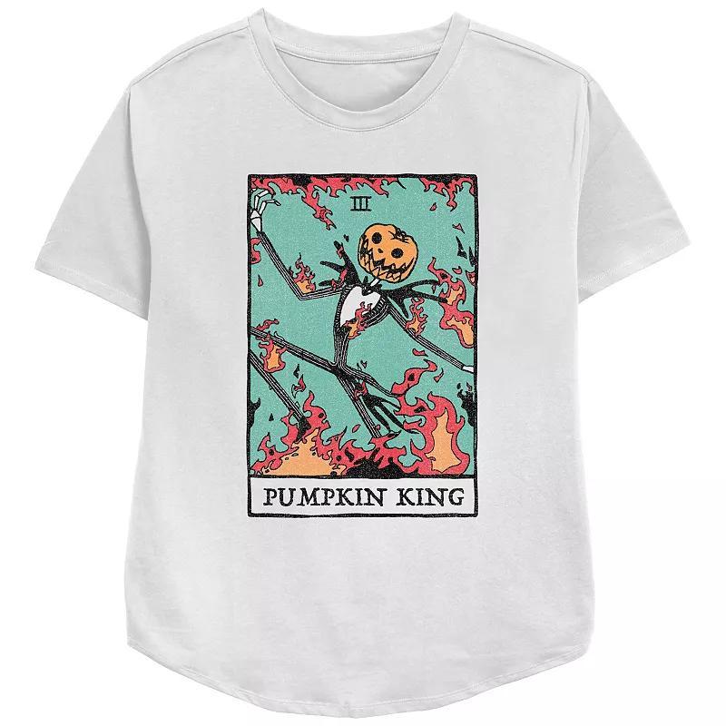 Disney's The Nightmare Before Christmas Juniors' Pumpkin King Card Relaxed Fit Graphic Tee, Women's, Size: XXL, White Product Image