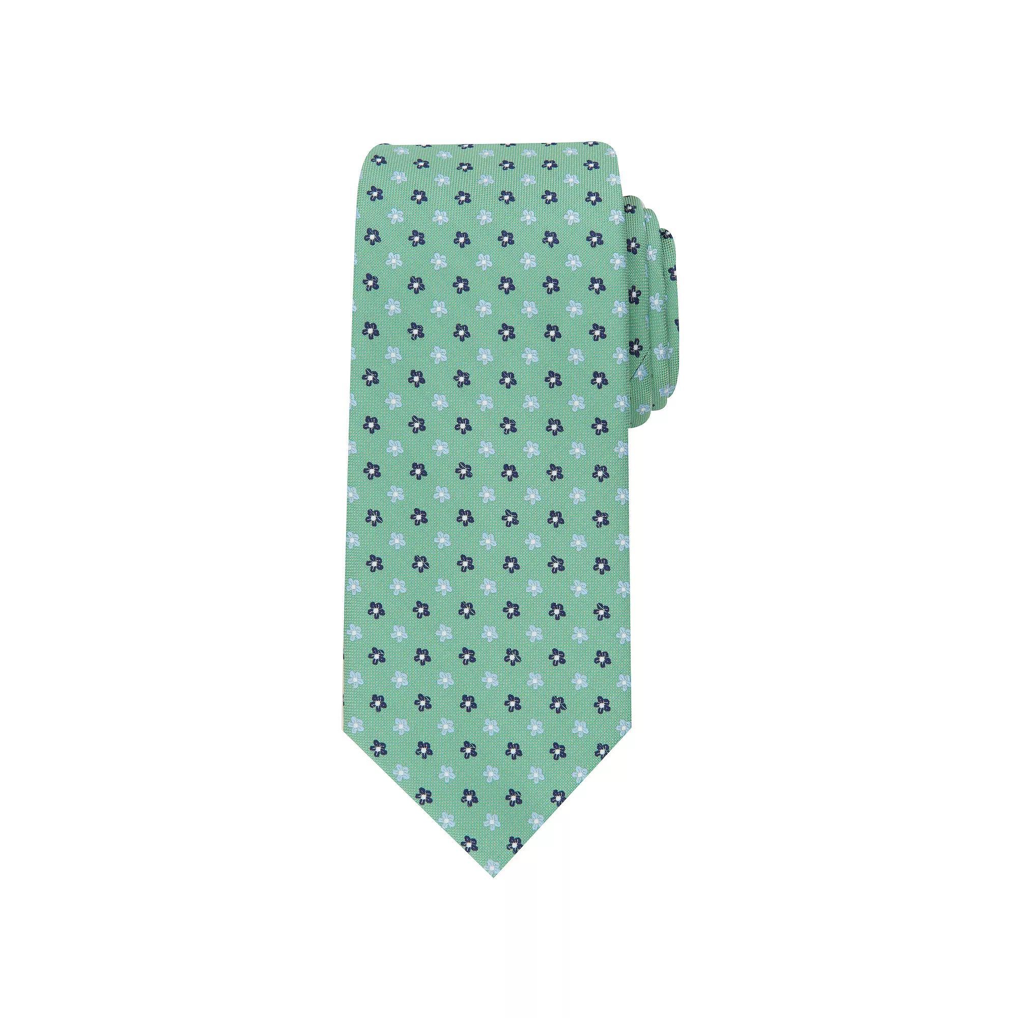 Men's Bespoke Floral Patterned Tie, Green Sawyer Product Image