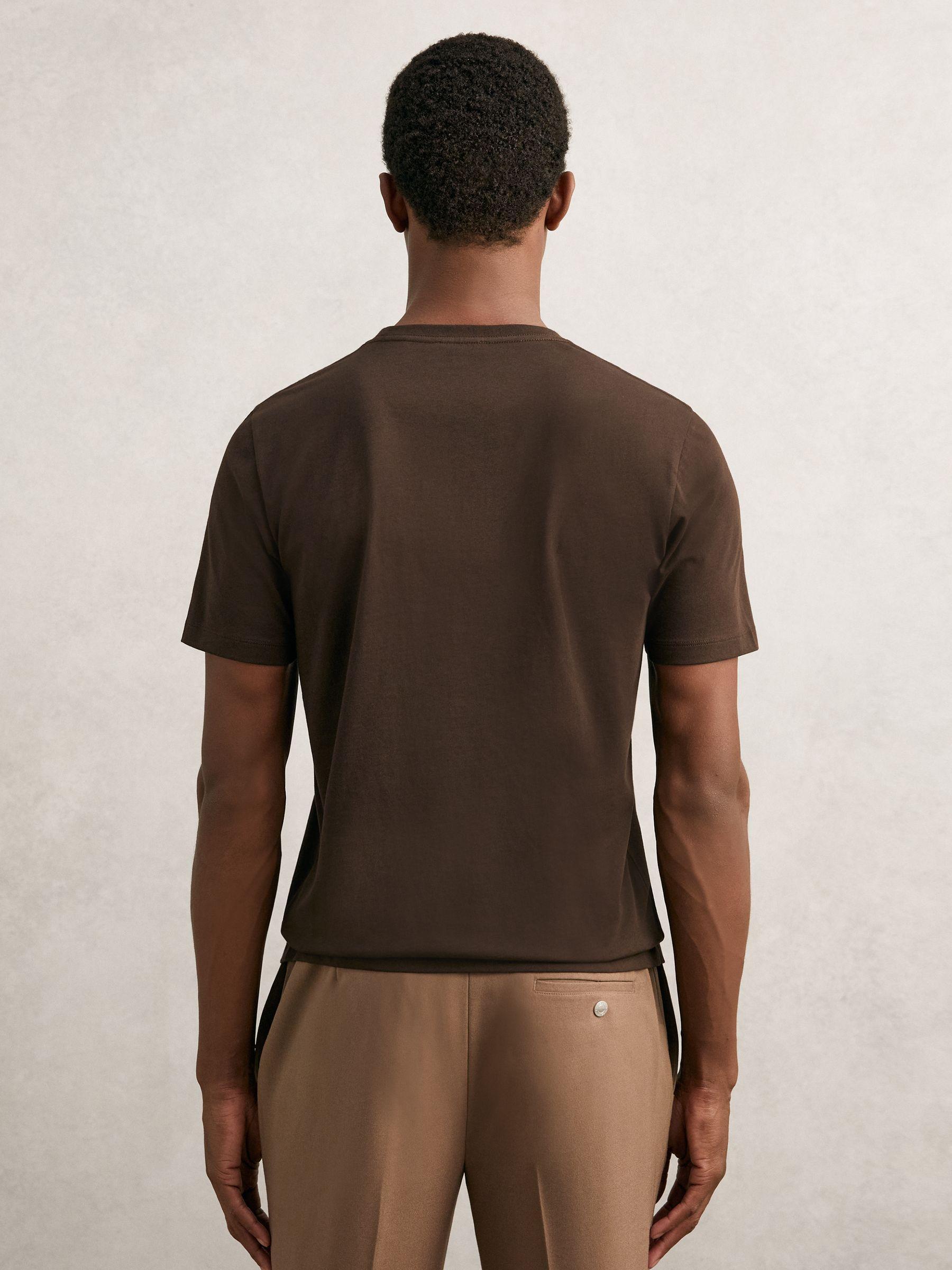 Cotton Crew-Neck T-Shirt in Coco Brown Product Image