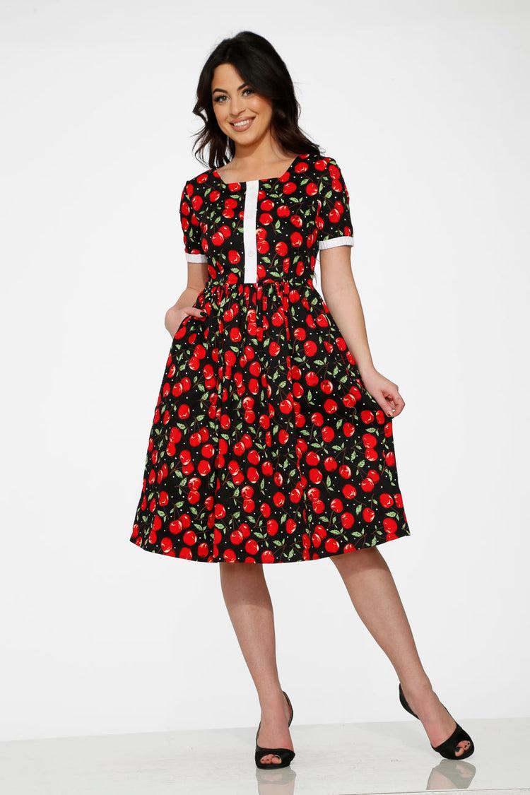 Black & Red Cherry Dress Product Image