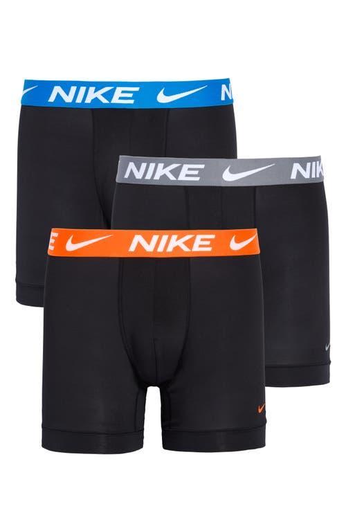 Men's Nike Dri-FIT Essential 3-pack Microfiber Boxer Briefs, Size: XXL, Nike Logo Grey Black Product Image