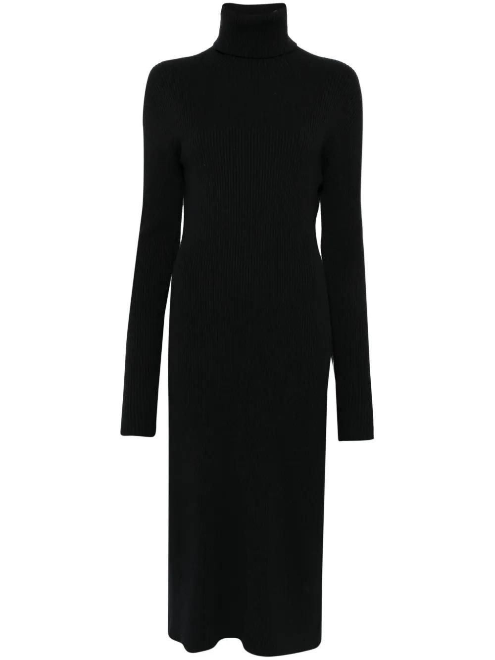 FABIANA FILIPPI Ribbed-knit Midi Dress In Black Product Image