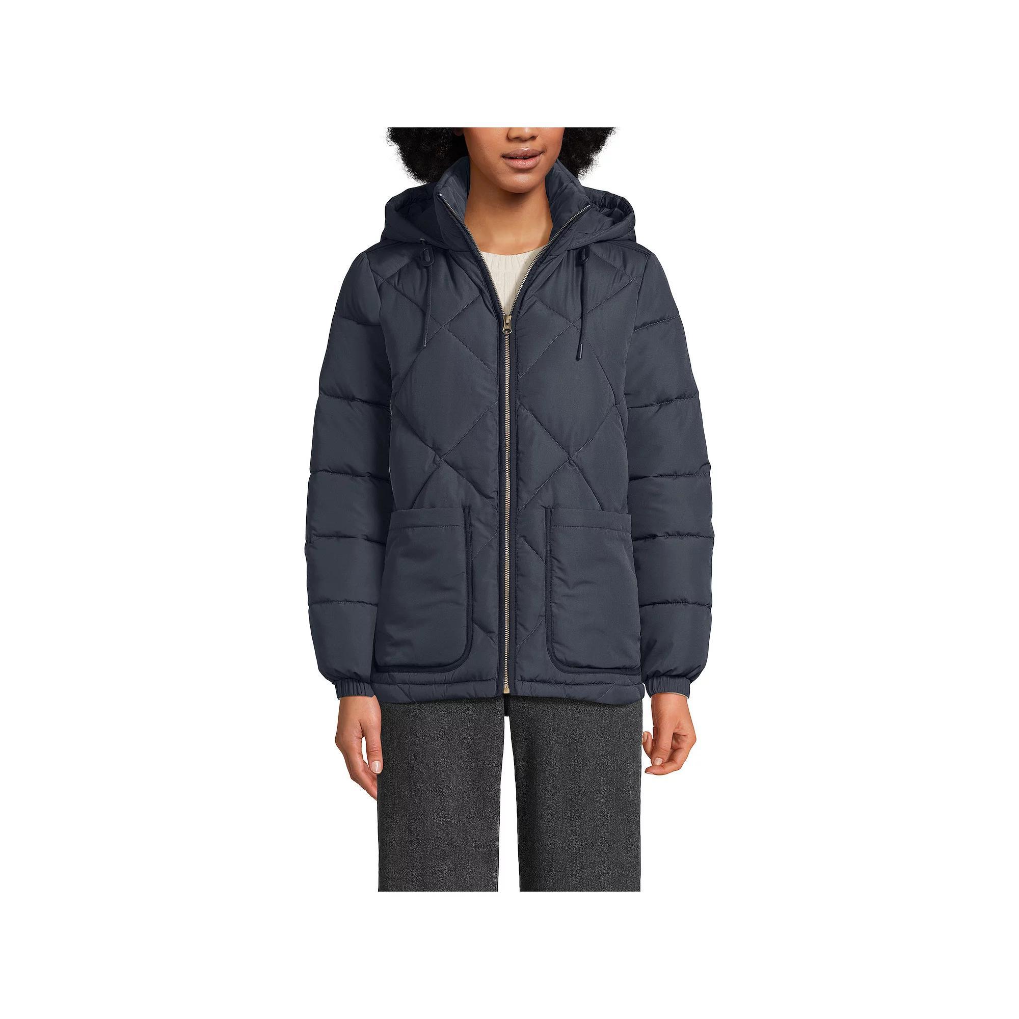 Women's Lands' End FeatherFree Insulated Diamond Quilted Jacket, Size: XL, Lunar Gray Product Image