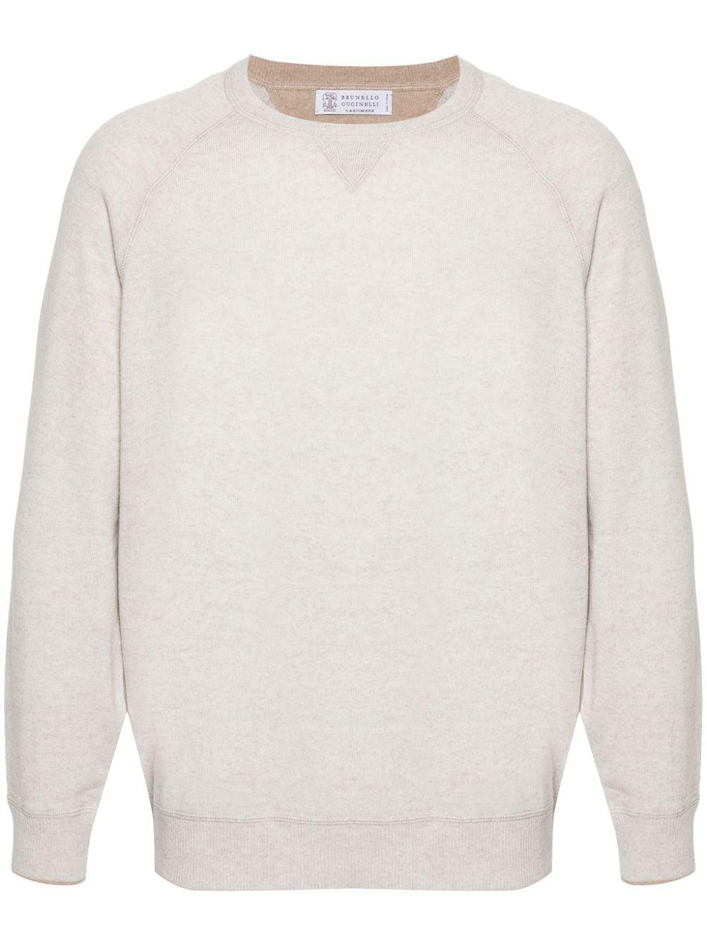 BRUNELLO CUCINELLI Crew-neck Cashmere Jumper In Gray Product Image
