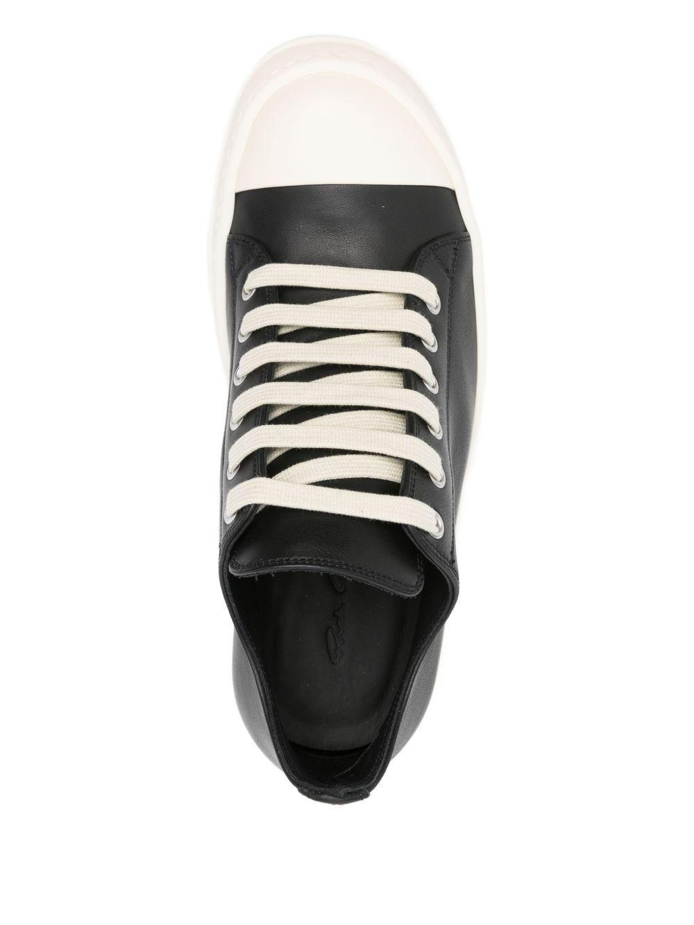 leather lace-up sneakers Product Image