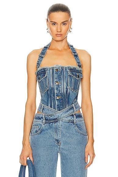 Halter Denim Bustier Product Image