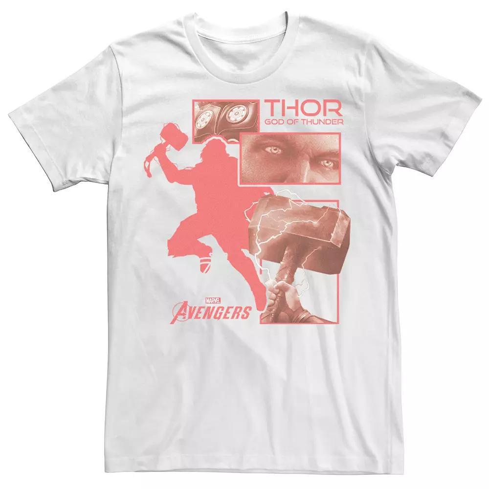 Men's Marvel Avengers Game Thor God Of Thunder Panels Tee, Size: 3XL, White Product Image