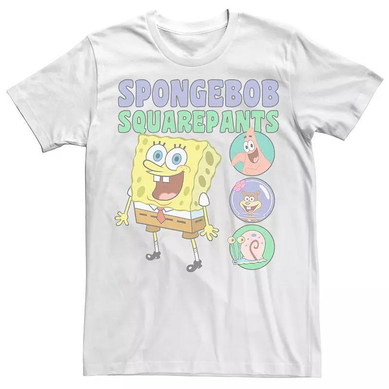 Men's SpongeBob SquarePants Friends In Bubbles Tee, Size: Large, White Product Image