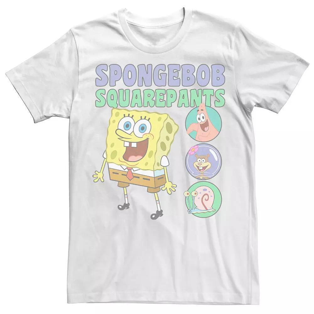 Men's SpongeBob SquarePants Friends In Bubbles Tee, Size: Large, White Product Image