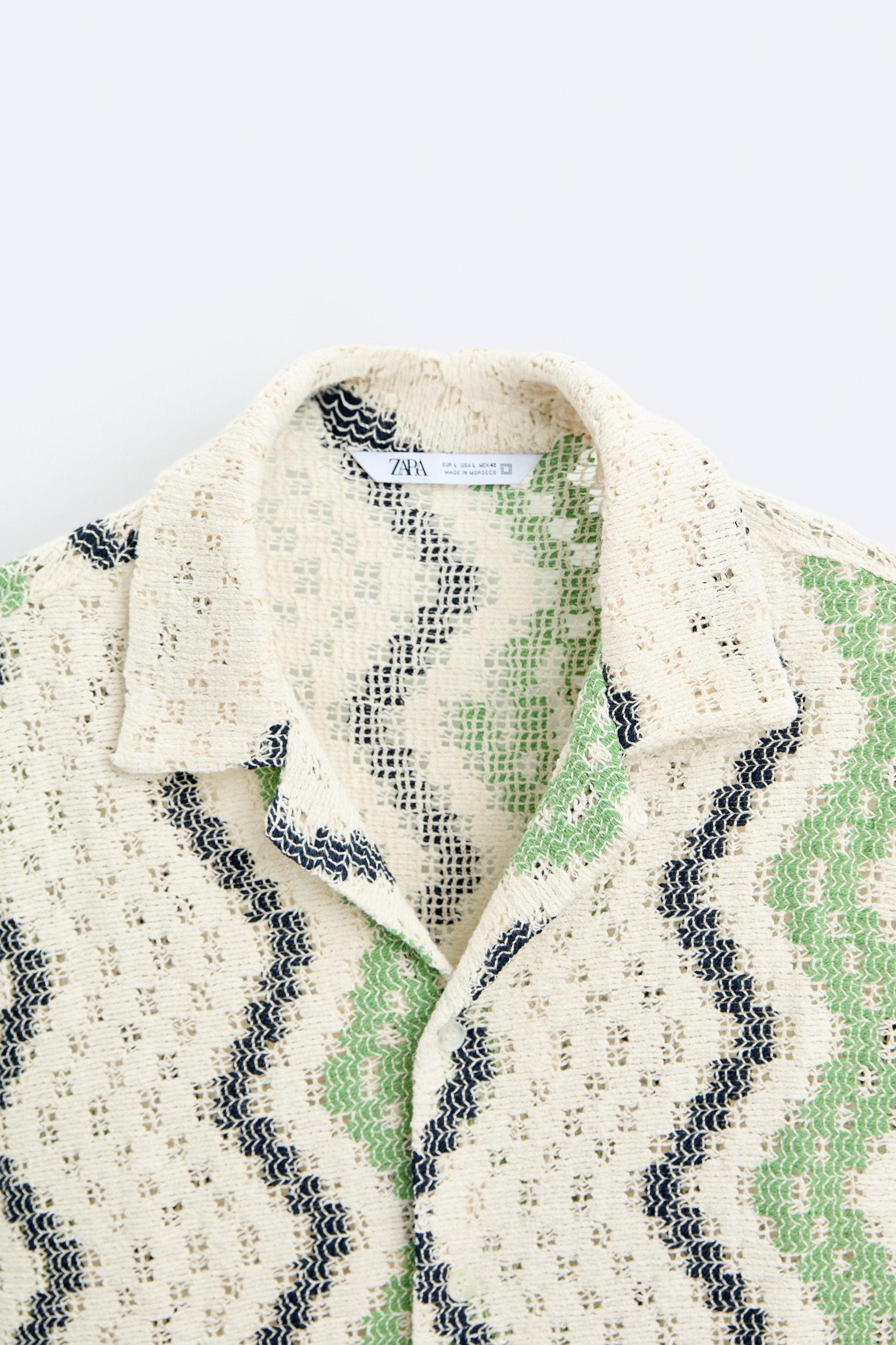 GEOMETRIC CROCHET SHIRT Product Image
