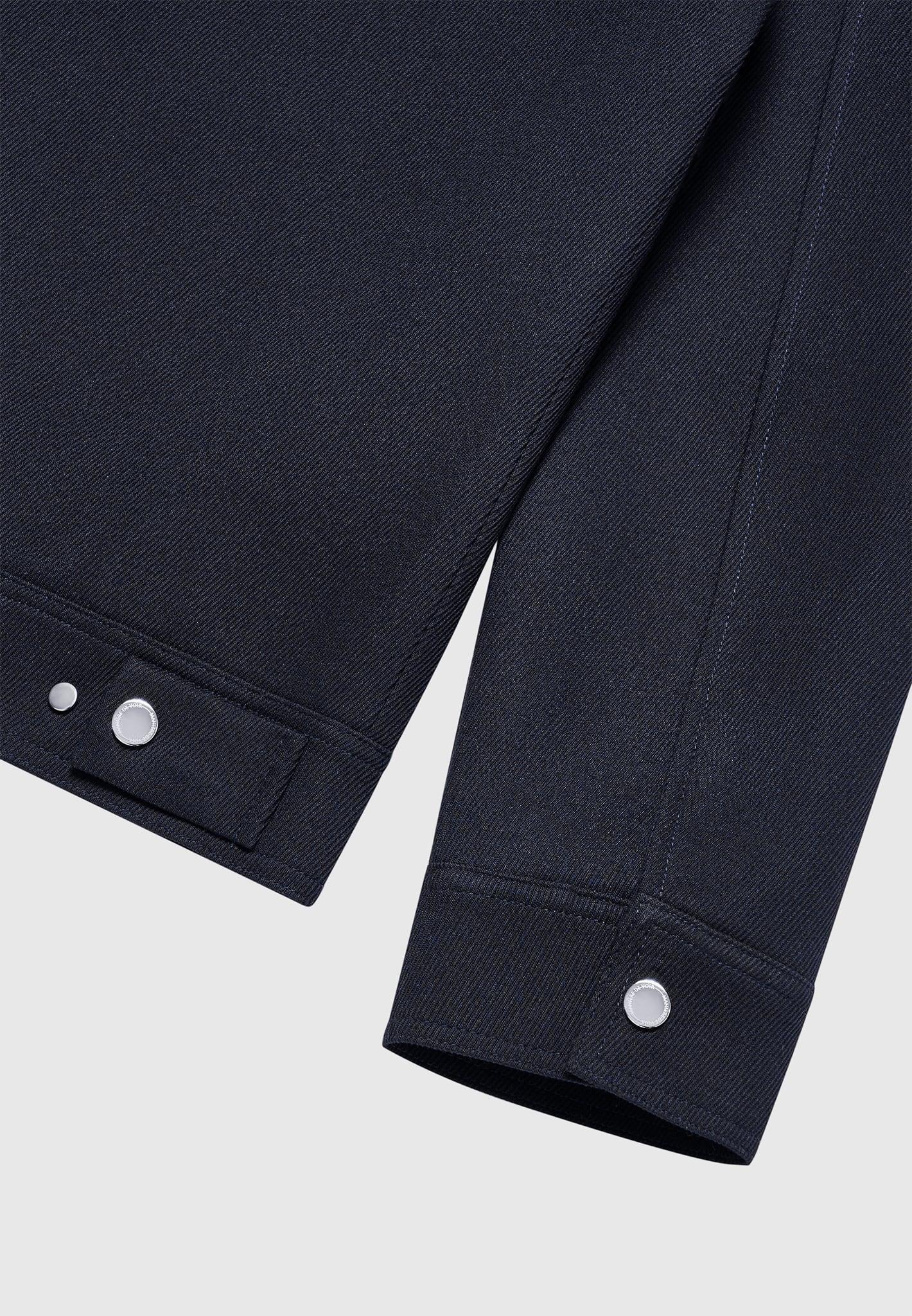 Twill Trucker Jacket with Velvet Collar - Navy Male Product Image