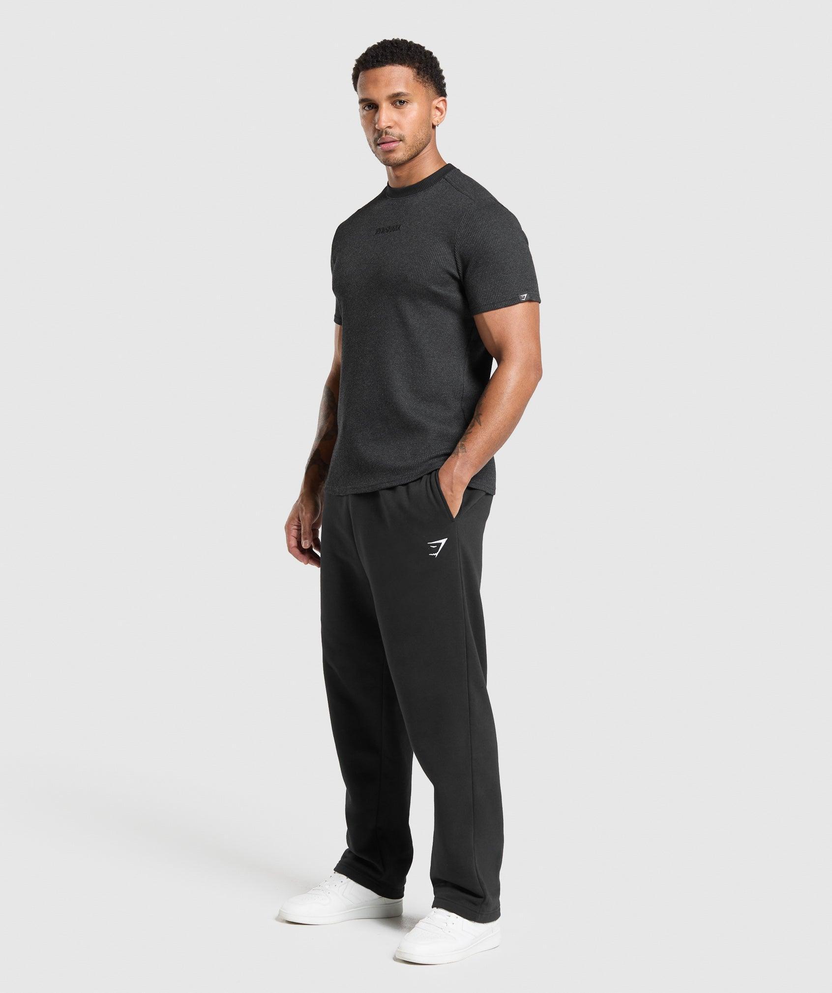 Gymshark Waffle T-Shirt - Black Male Product Image