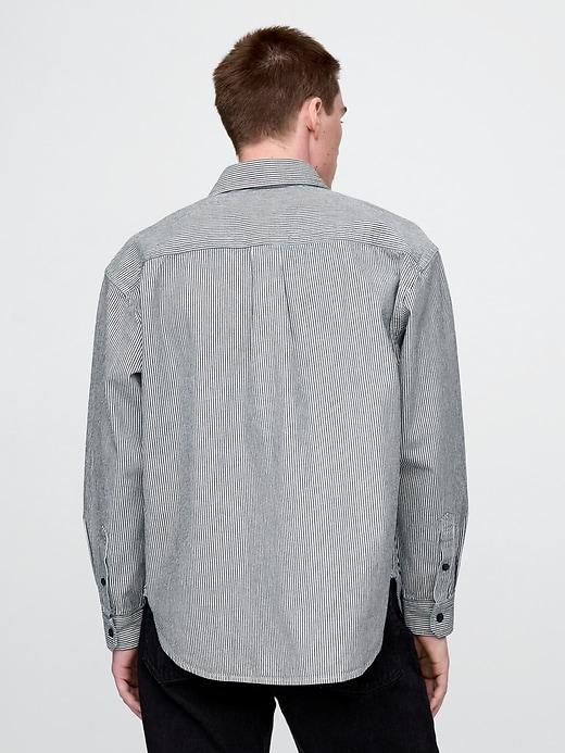 Denim Stripe Big Shirt Product Image