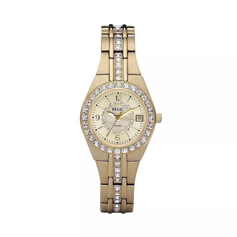 Relic by Fossil Women's Crystal Watch, Size: Small, Gold Tone Product Image