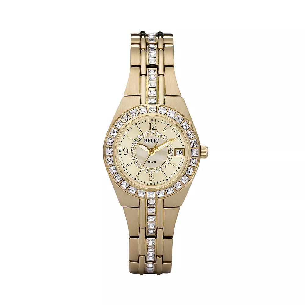 Relic by Fossil Women's Crystal Watch, Size: Small, Gold Tone Product Image