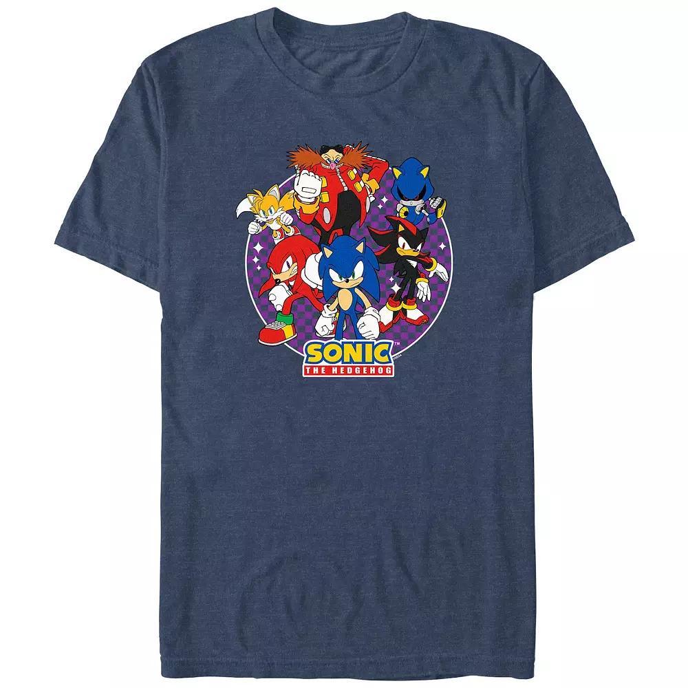 Men's Sonic The Hedgehog Ready For Action Graphic Tee, Size: Large Tall, Navy Grey Product Image