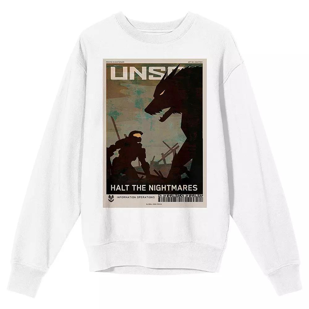 Men's Halo Halt The Nightmares Long Sleeve Graphic Tee, Size: Medium, White Product Image