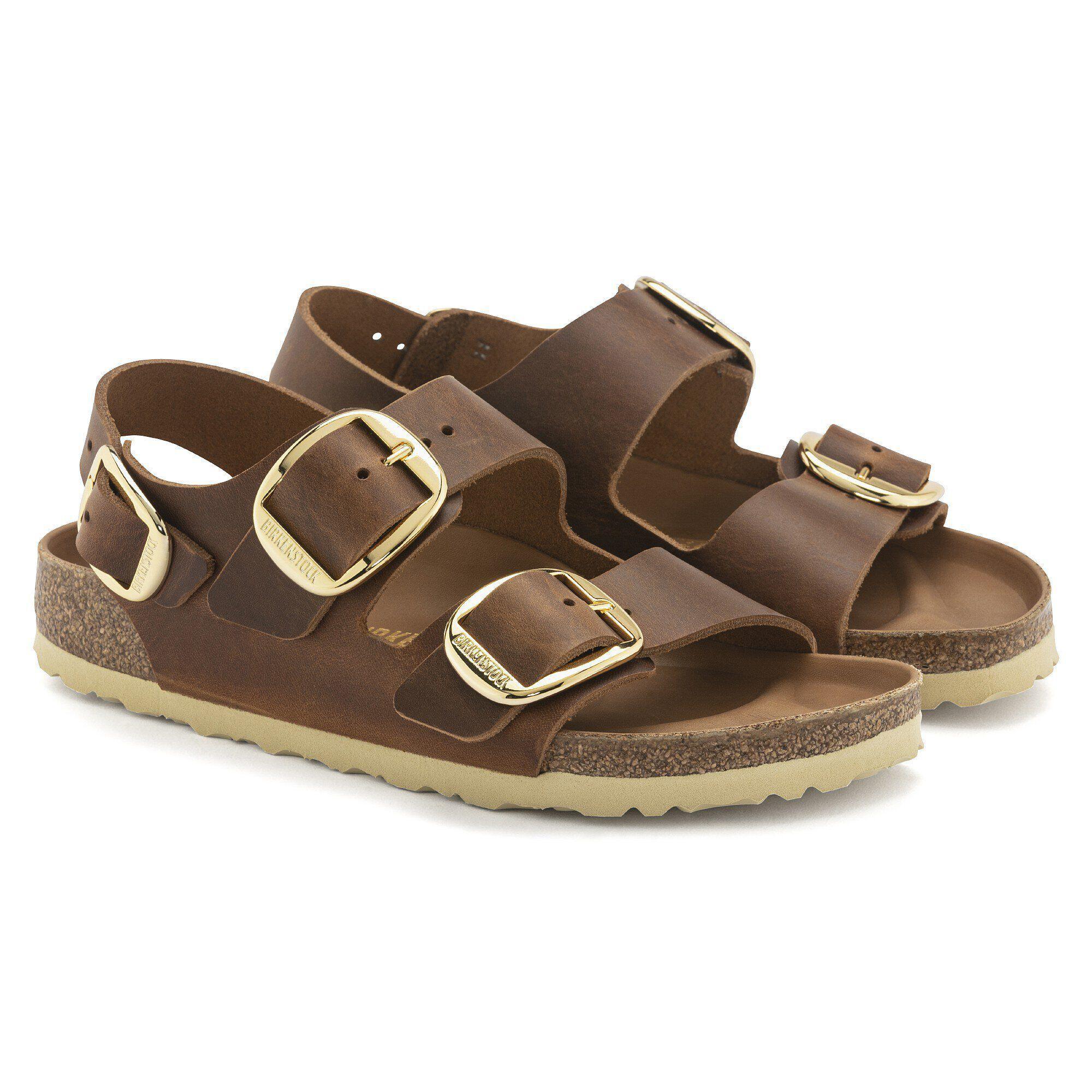 Milano Big Buckle Oiled Leather Olive Green Product Image