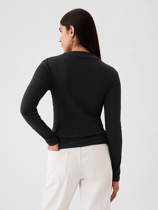 Modern Rib Funnel-Neck T-Shirt Product Image