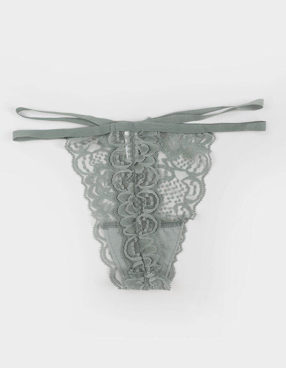 FULL TILT Double Side Strap Lace Thong - RED Product Image