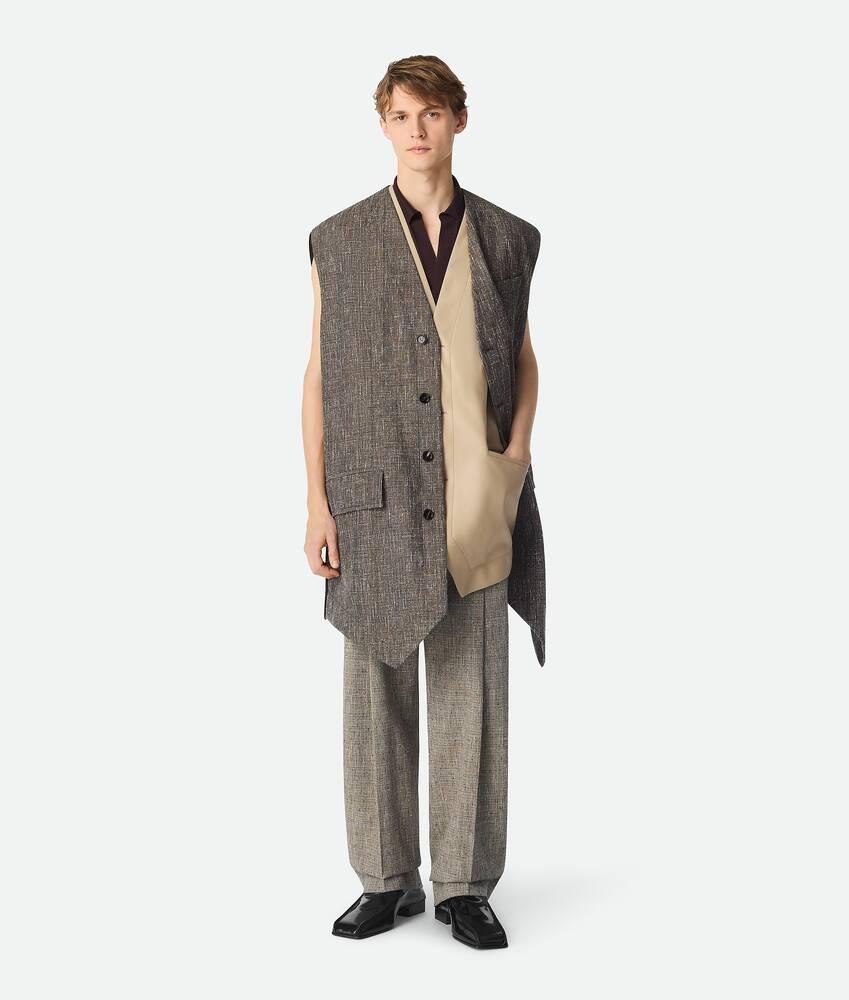 Men's Fleck Viscose Straight Trousers in Sahara melange/multicolor Product Image