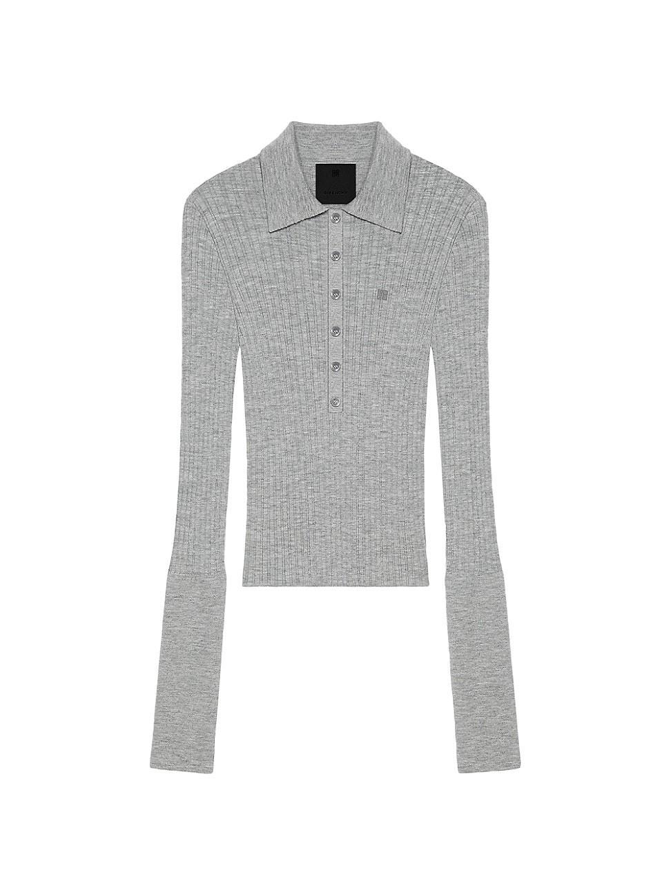 Womens Polo Sweater in Wool Product Image