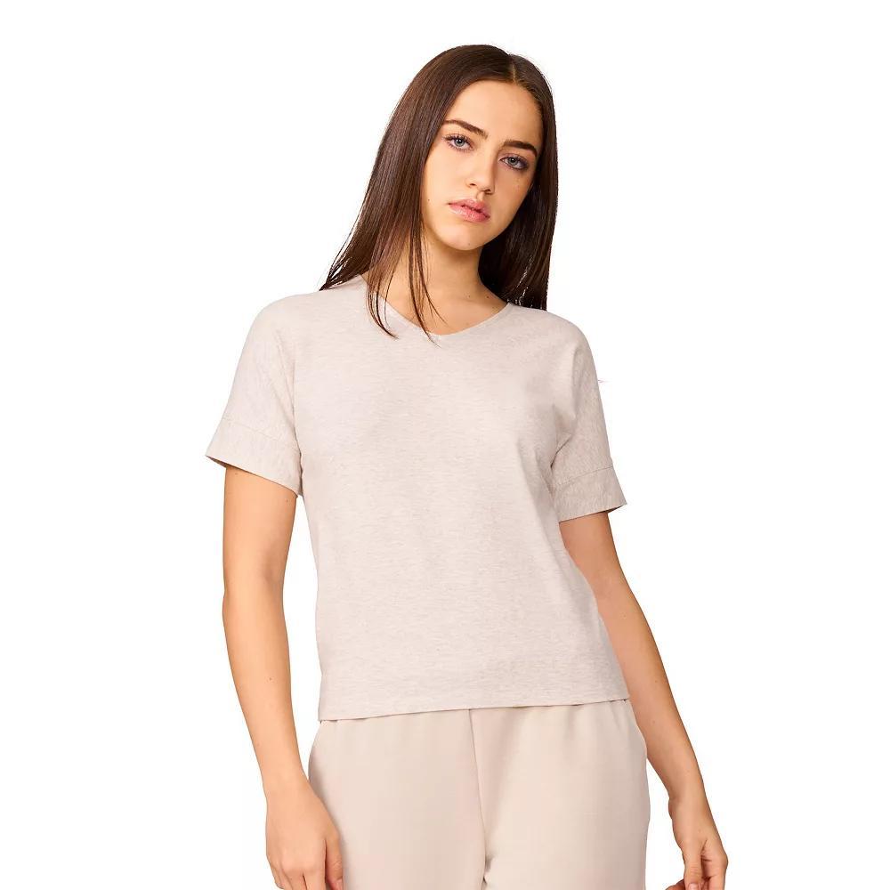 Women's Grey & Gray Cap Sleeve Tee, Size: XL, Feather Gray Grey Product Image