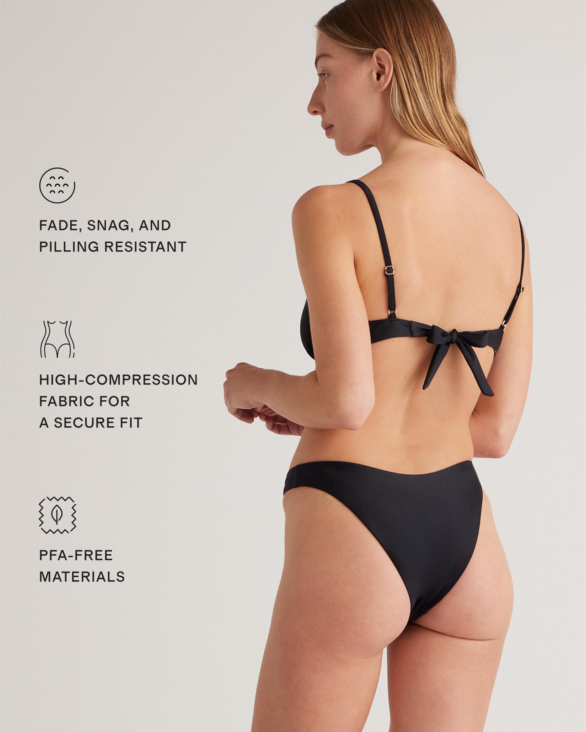 Quince | Women's Italian High-Leg Bikini Bottom 78% Recycled Polyamide, 22% Spandex Product Image
