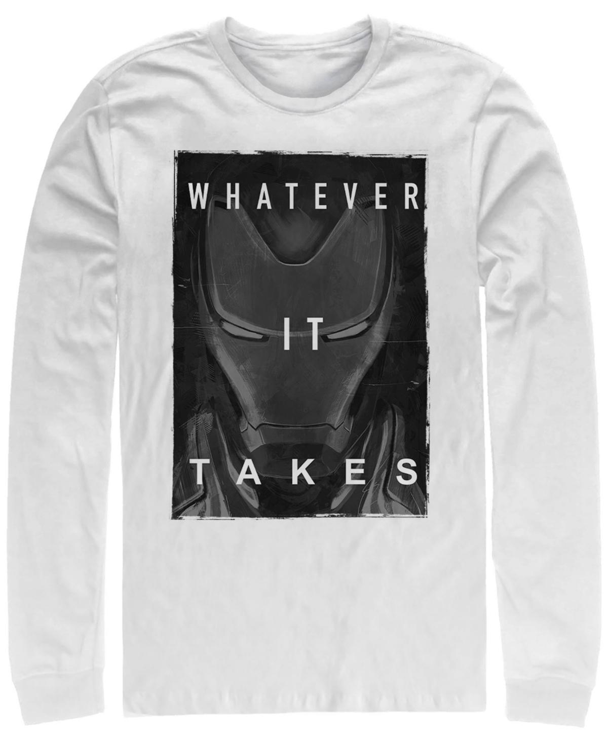 Men's Marvel Avengers Endgame Iron Man Dark Poster Long Sleeve Graphic Tee, Size: XL, White Product Image