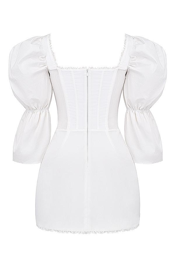 Matilda White Puff Sleeve Corset Dress Product Image