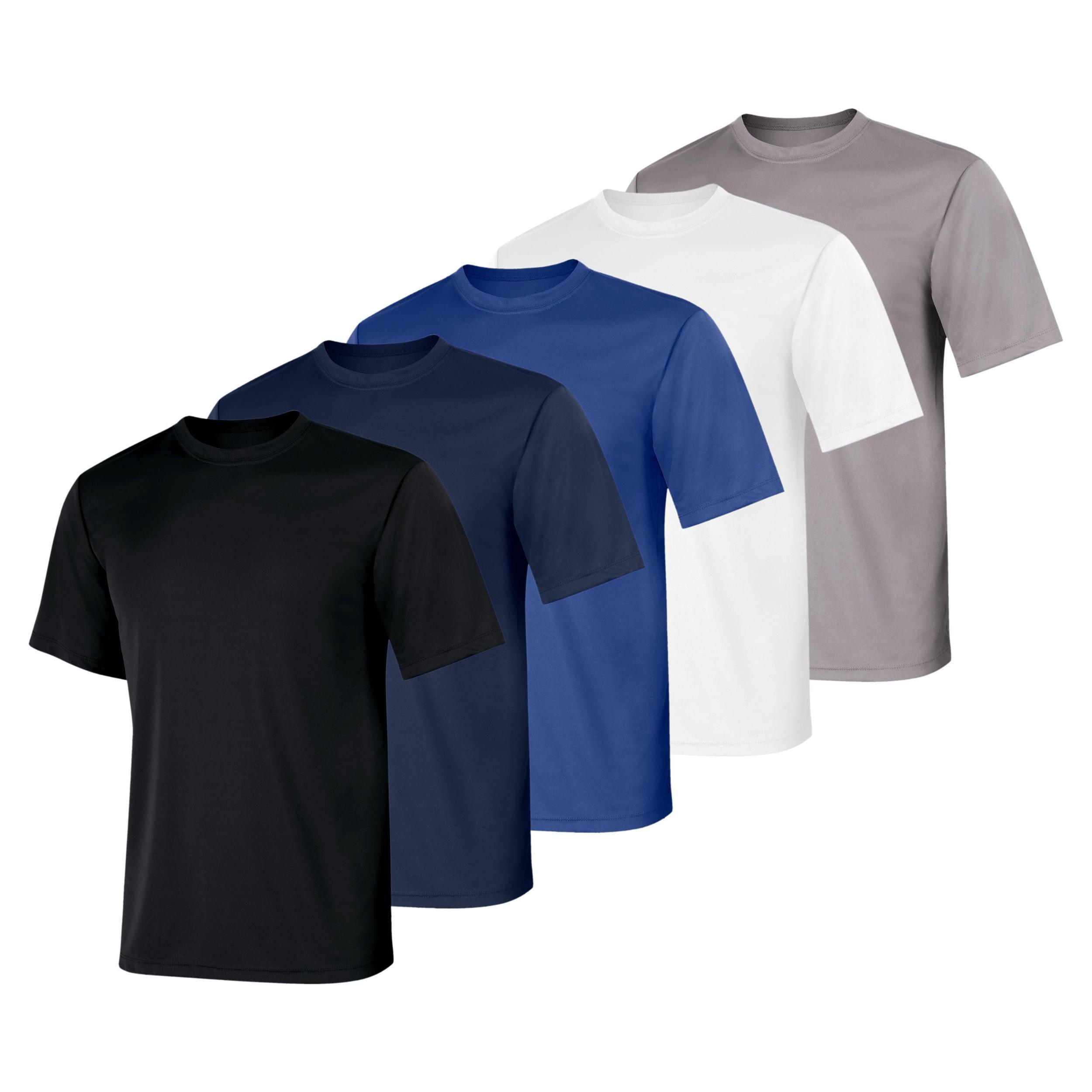 Hanes Sport Cool DRI Mens Performance T-Shirt, Value 5-Pack Black/Graphite/Deep Royal/Deep Red/Navy S Product Image