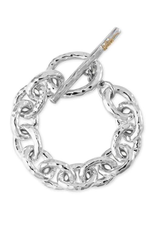 Jumbo Hammered Bastille Link Bracelet in Sterling Silver Product Image