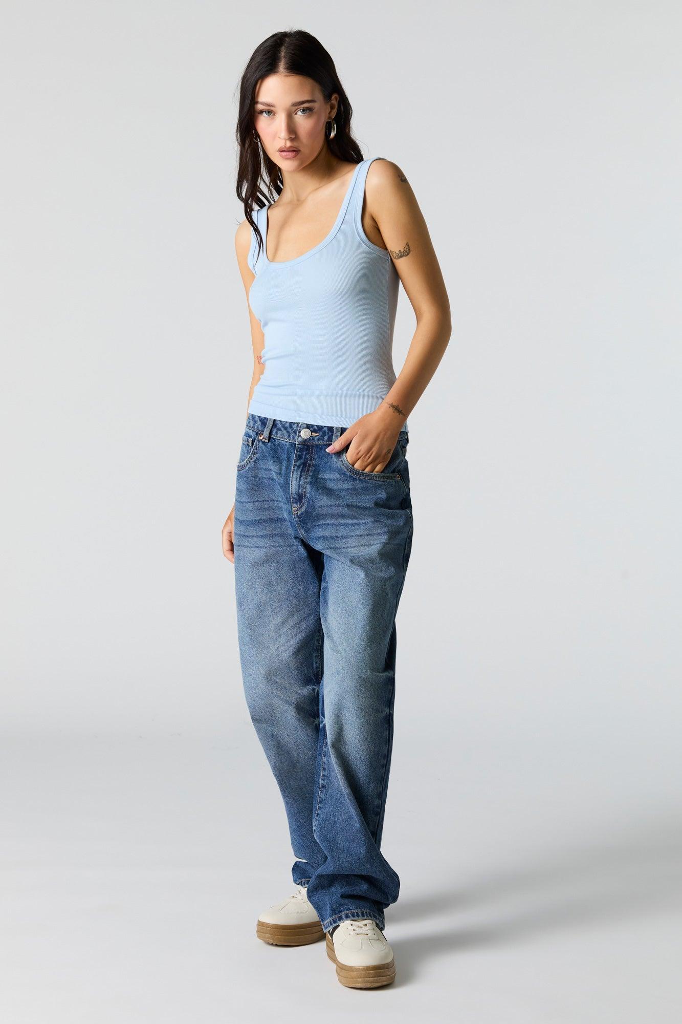 Ribbed Scoop Neck Tank Female Product Image