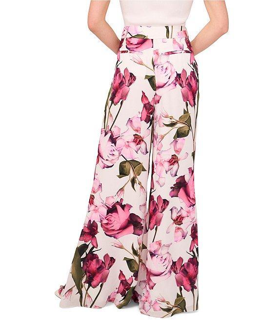 Ted Baker London Floral Satin High Rise Coordinating Wide Leg Pants Product Image