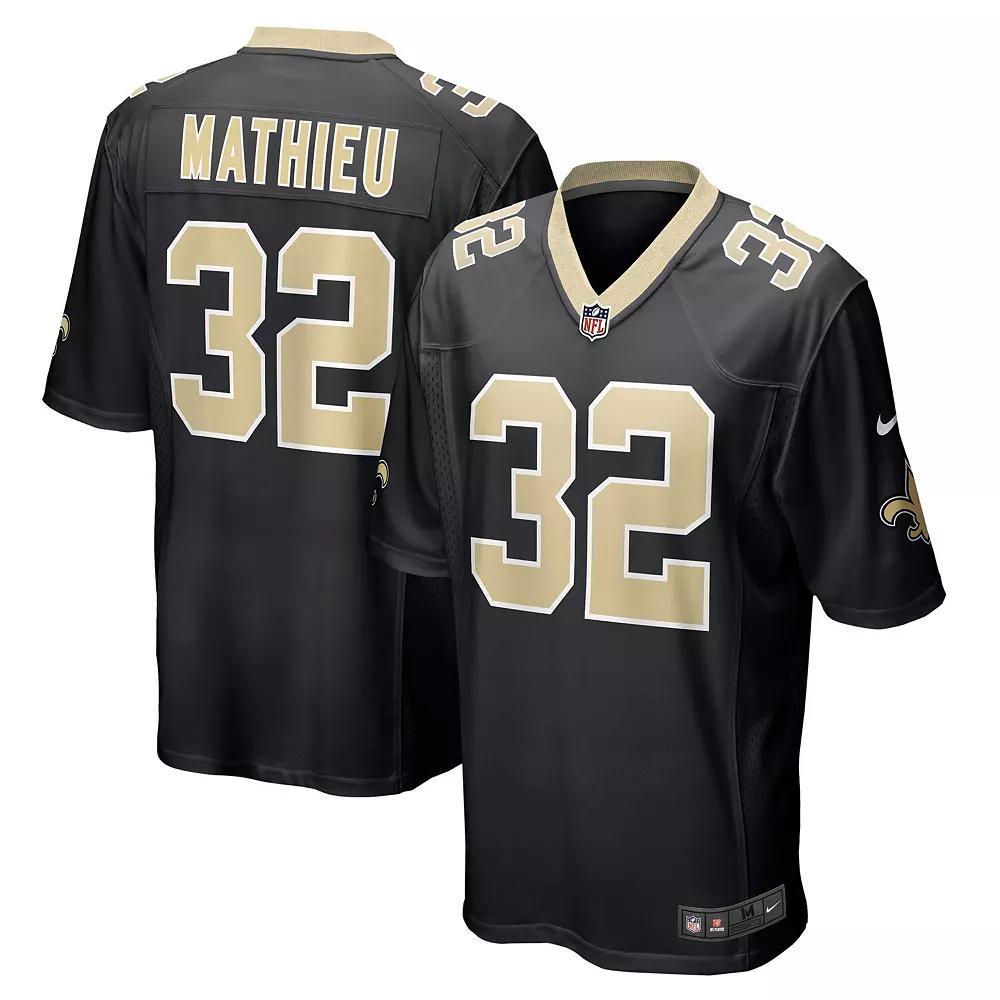 Men's Nike Tyrann Mathieu Black New Orleans Saints Game Jersey, Size: 2XL Product Image