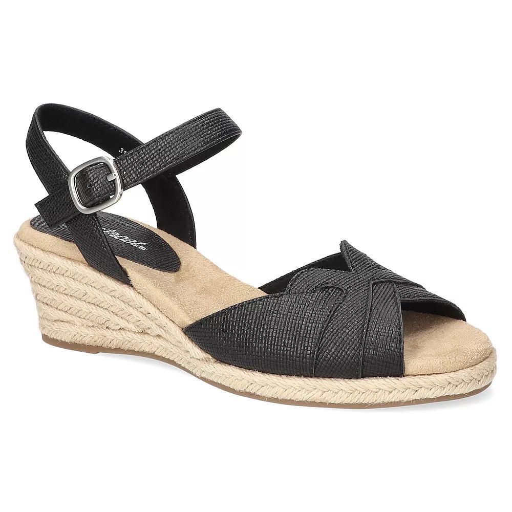 Easy Street Miramar Women's Espadrille Wedge Sandals, Size: 6, Black Product Image