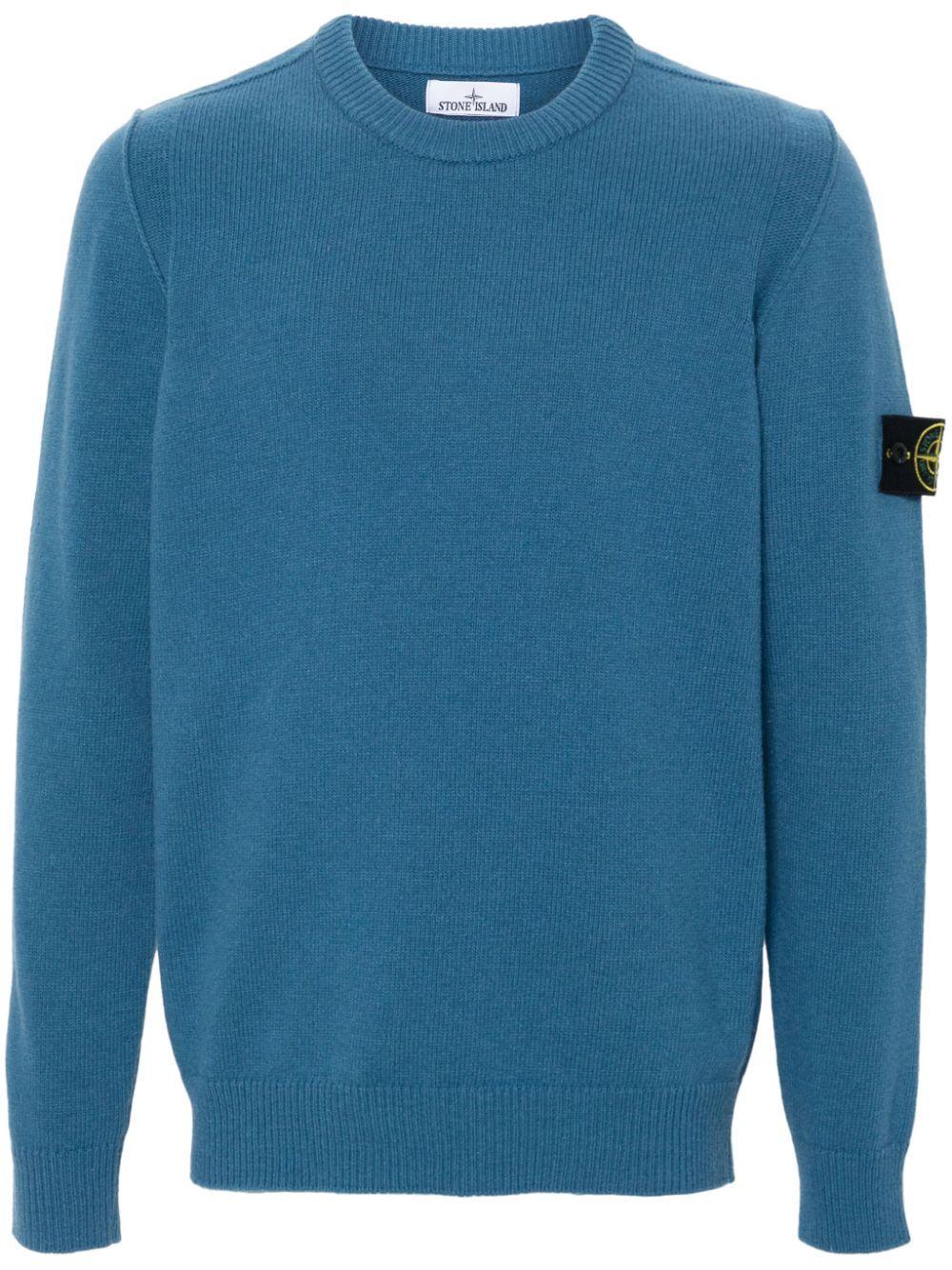 STONE ISLAND Compass-badge Sweater In Blue Product Image