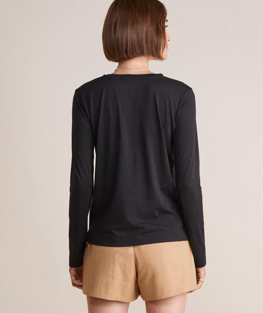 Pima Cotton Long-Sleeve Crewneck Tee Product Image