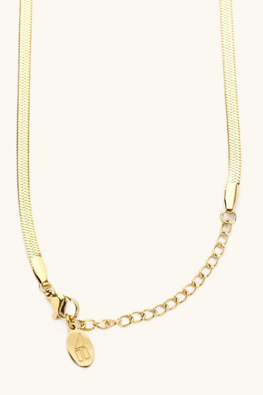 Gold Herringbone Necklace Product Image